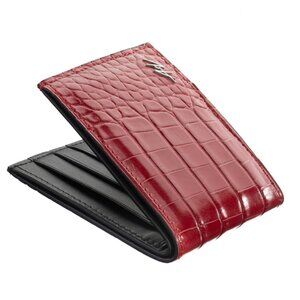 Handcrafted Luxury Wallet – Natural Alligator Leather Red